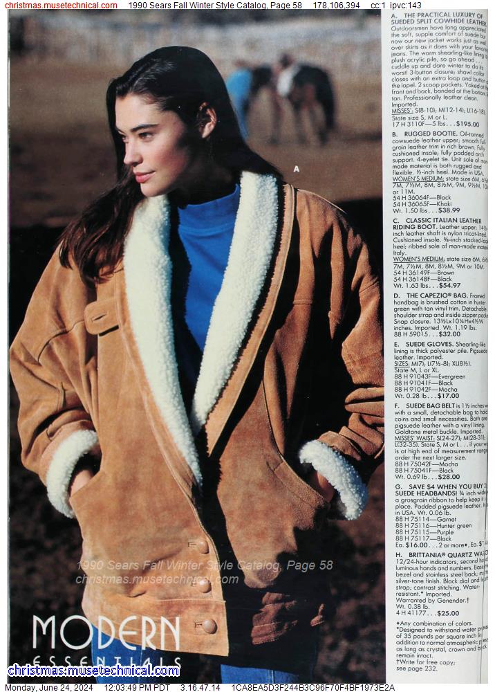 1990 Sears Fall Winter Style Catalog, Page 58