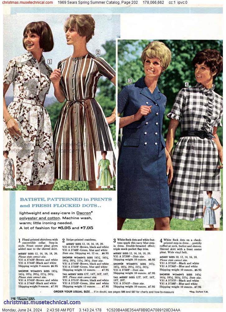 1969 Sears Spring Summer Catalog, Page 202