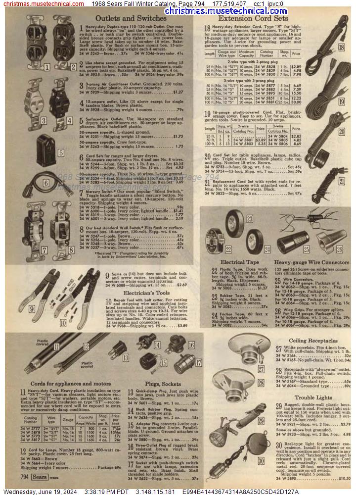 1968 Sears Fall Winter Catalog, Page 794