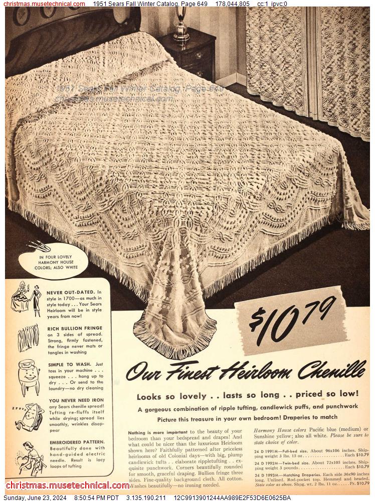 1951 Sears Fall Winter Catalog, Page 649