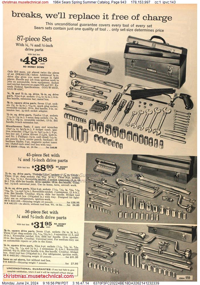 1964 Sears Spring Summer Catalog, Page 943