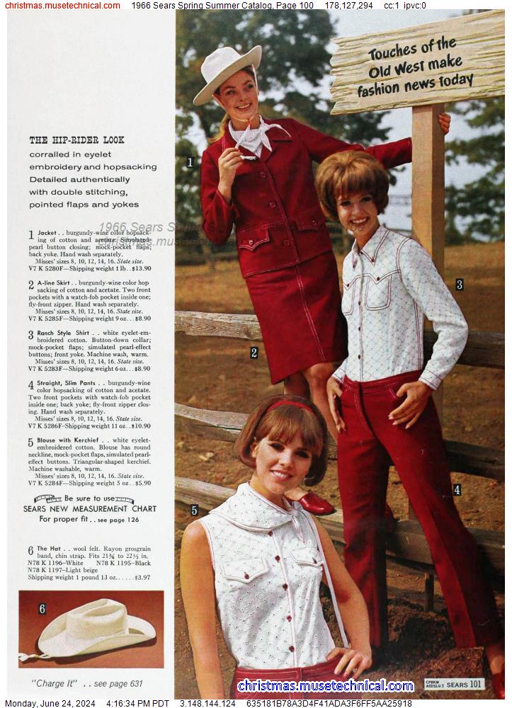 1966 Sears Spring Summer Catalog, Page 100