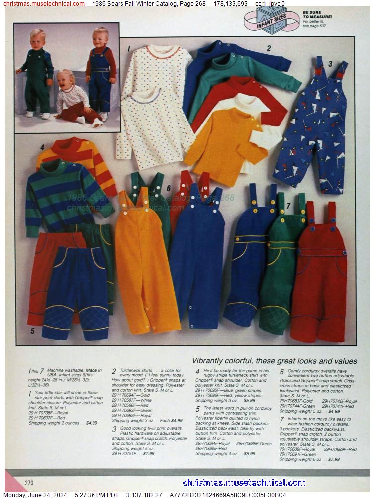 1986 Sears Fall Winter Catalog, Page 268