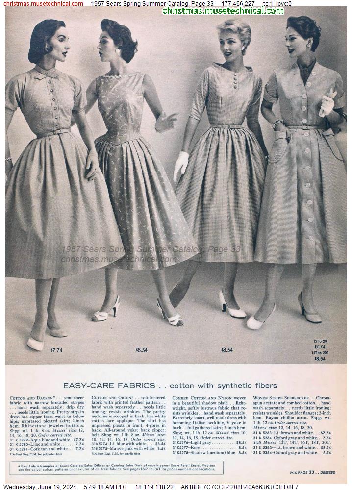 1957 Sears Spring Summer Catalog, Page 33