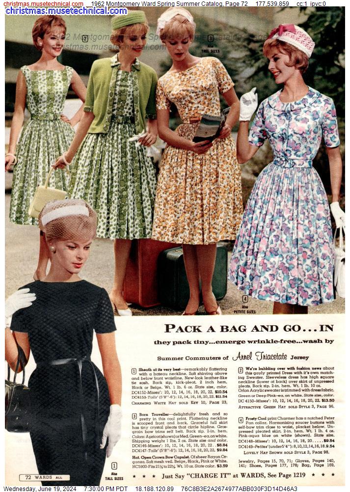 1962 Montgomery Ward Spring Summer Catalog, Page 72