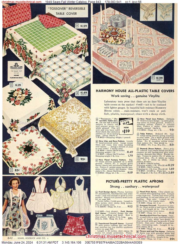 1949 Sears Fall Winter Catalog, Page 843