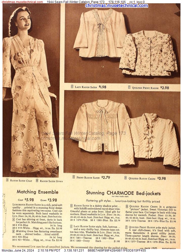 1944 Sears Fall Winter Catalog, Page 173