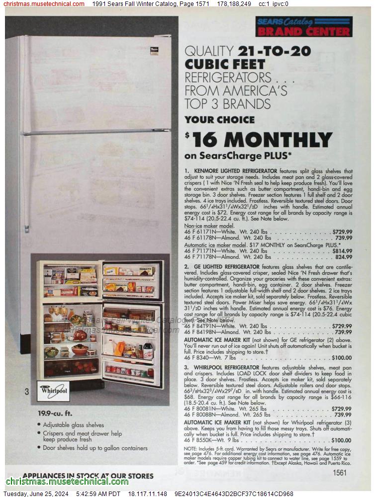 1991 Sears Fall Winter Catalog, Page 1571