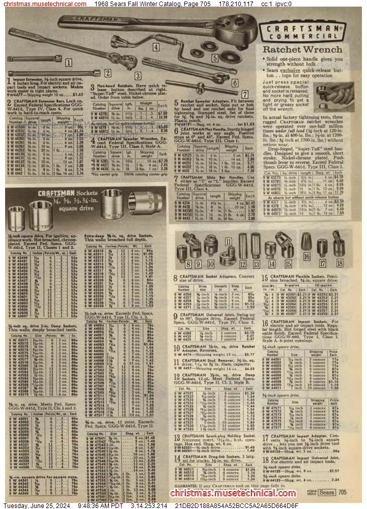 1968 Sears Fall Winter Catalog, Page 705