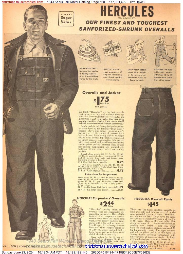 1943 Sears Fall Winter Catalog, Page 528