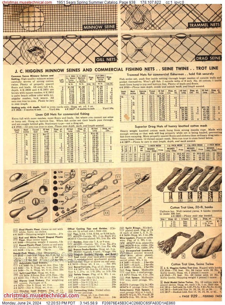 1951 Sears Spring Summer Catalog, Page 938
