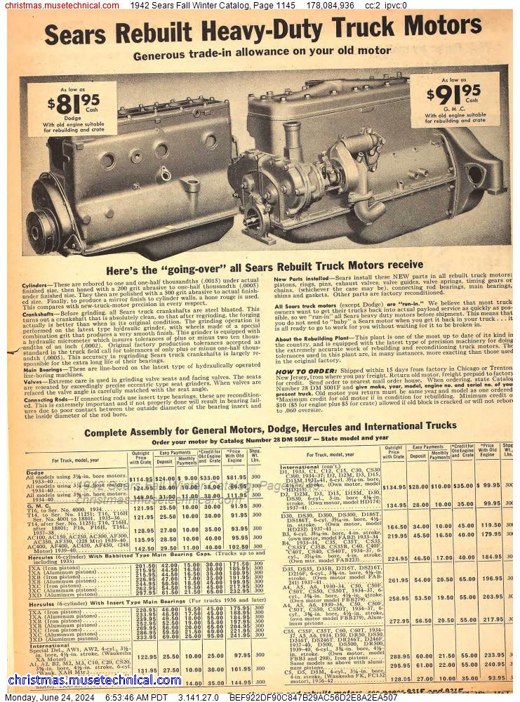 1942 Sears Fall Winter Catalog, Page 1145