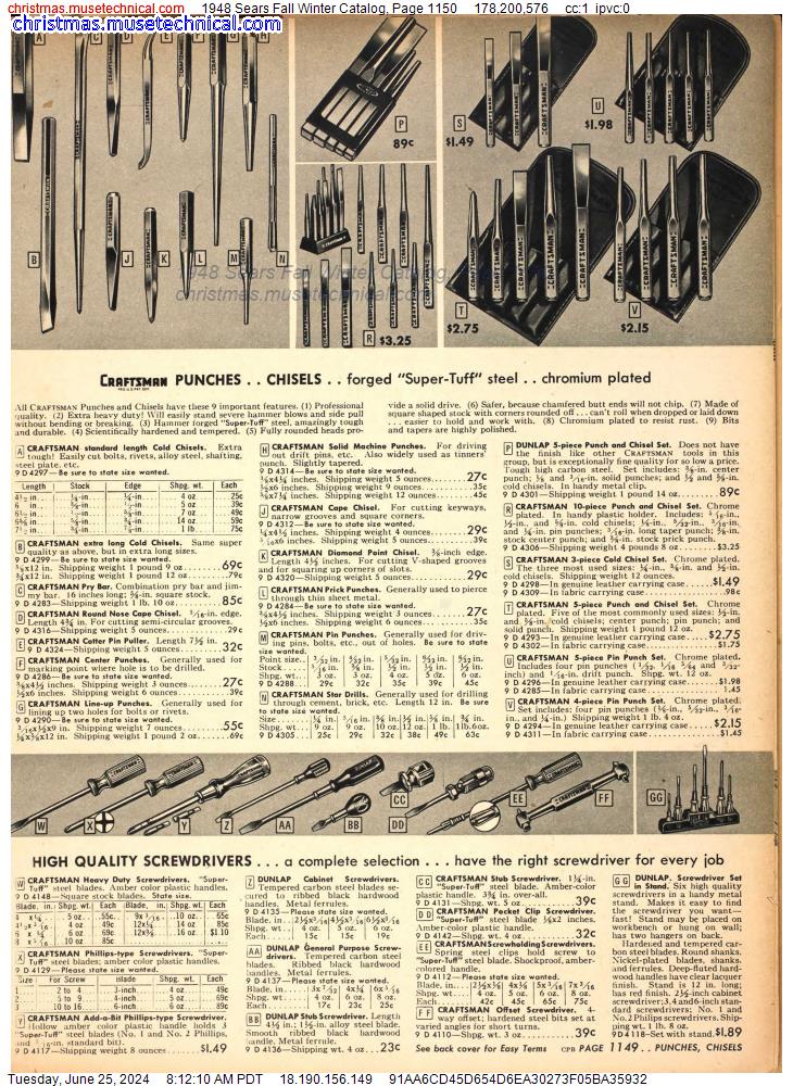 1948 Sears Fall Winter Catalog, Page 1150