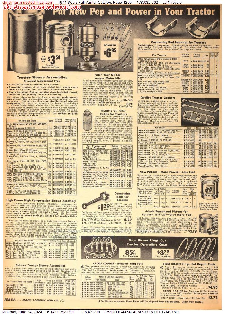 1941 Sears Fall Winter Catalog, Page 1209