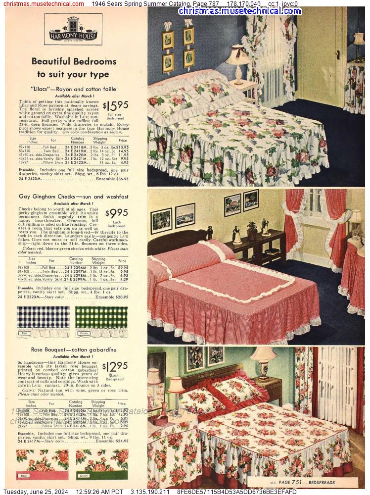 1946 Sears Spring Summer Catalog, Page 787