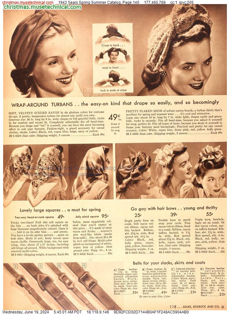 1943 Sears Spring Summer Catalog, Page 140