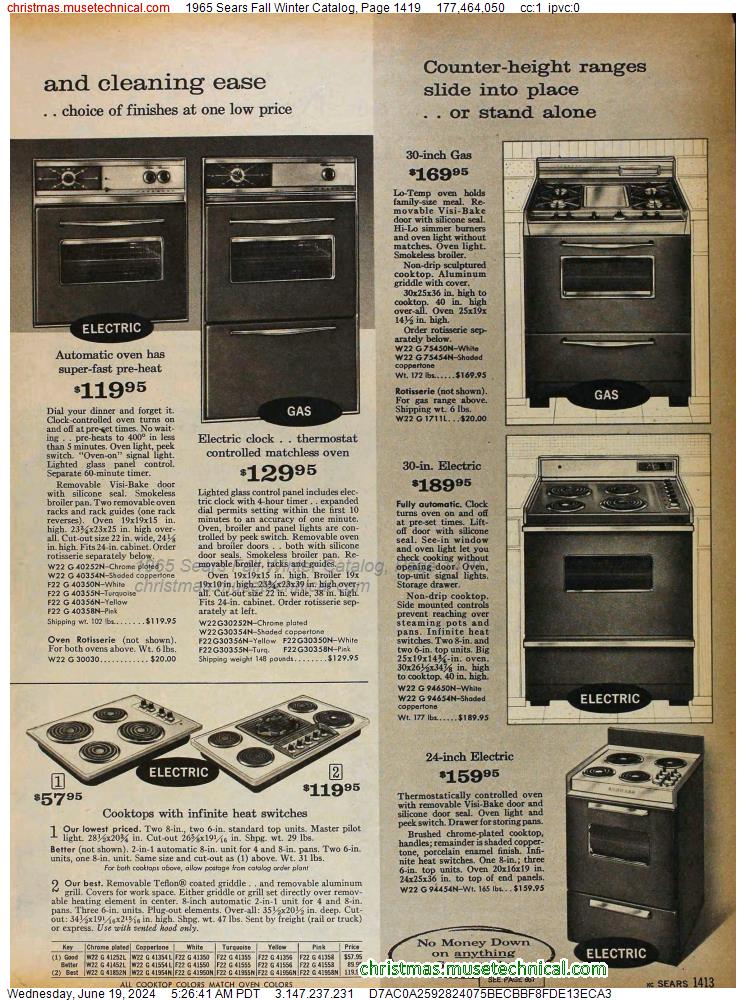 1965 Sears Fall Winter Catalog, Page 1419