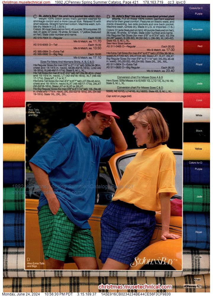 1992 JCPenney Spring Summer Catalog, Page 421