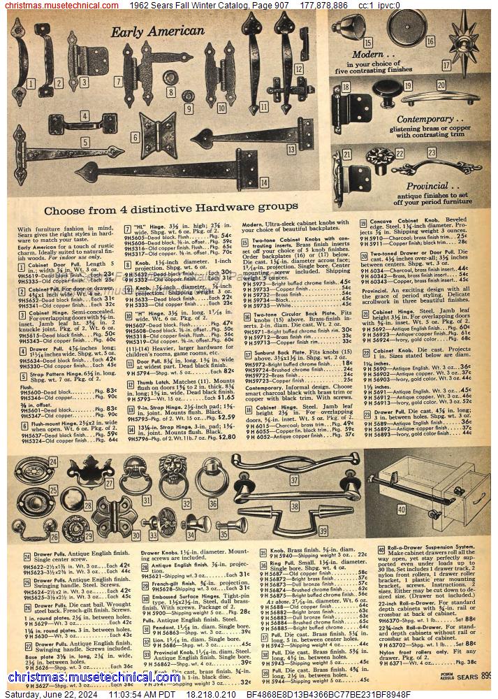 1962 Sears Fall Winter Catalog, Page 907