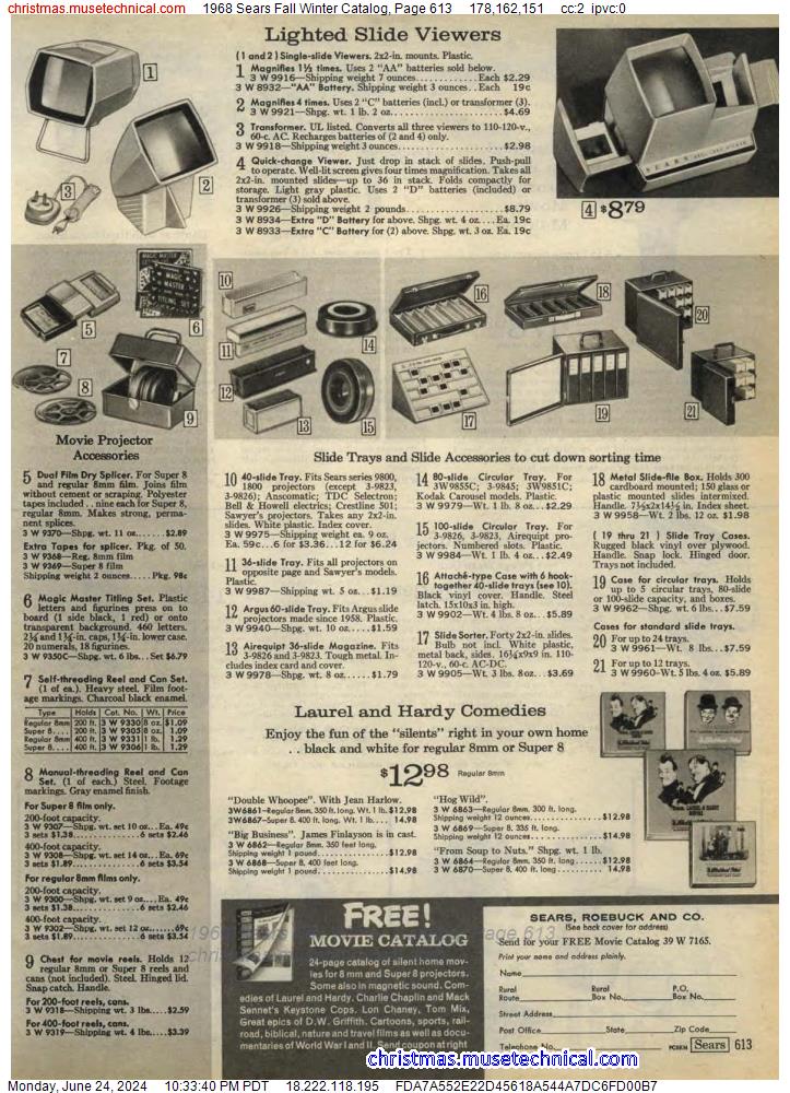 1968 Sears Fall Winter Catalog, Page 613
