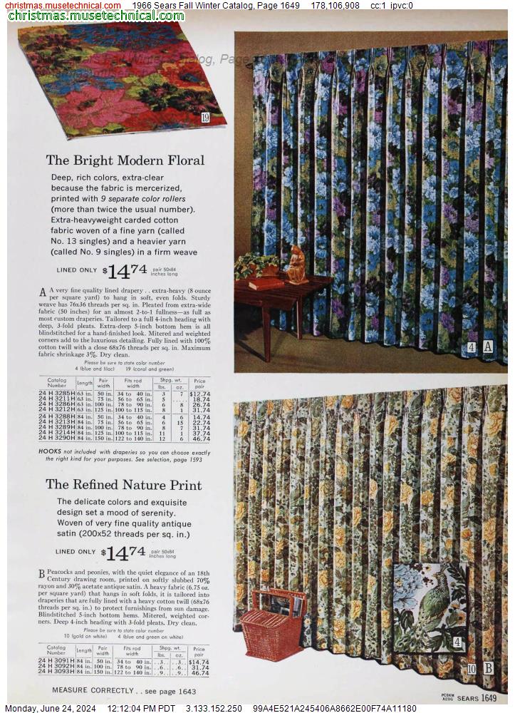 1966 Sears Fall Winter Catalog, Page 1649