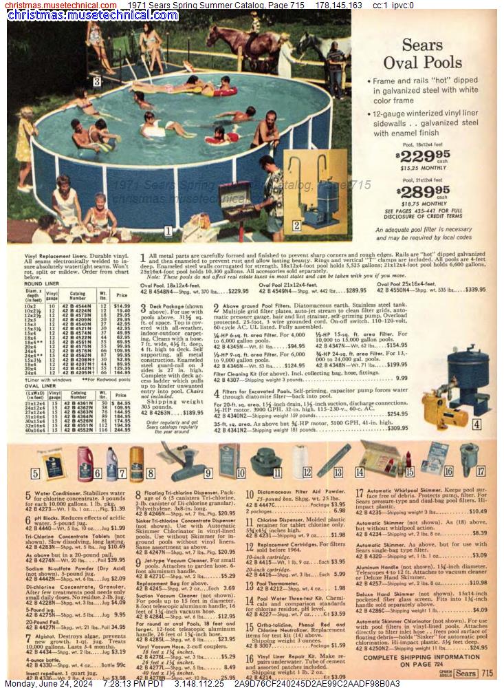 1971 Sears Spring Summer Catalog, Page 715