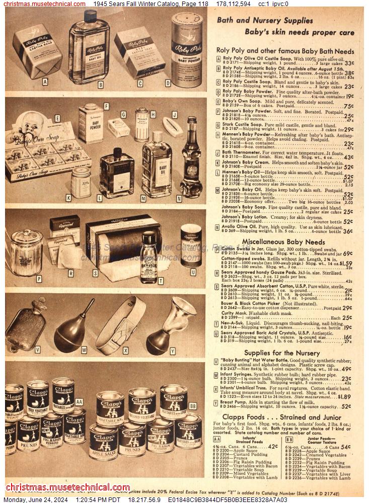 1945 Sears Fall Winter Catalog, Page 118