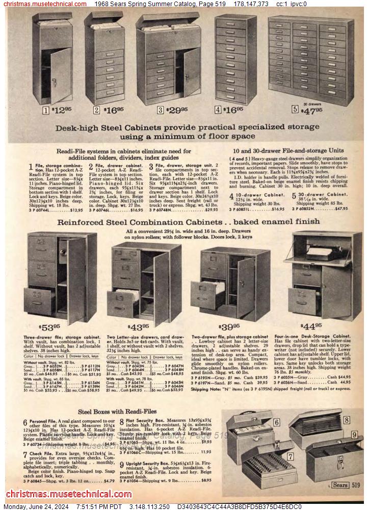 1968 Sears Spring Summer Catalog, Page 519