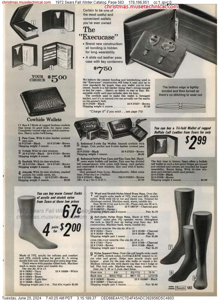 1972 Sears Fall Winter Catalog, Page 583