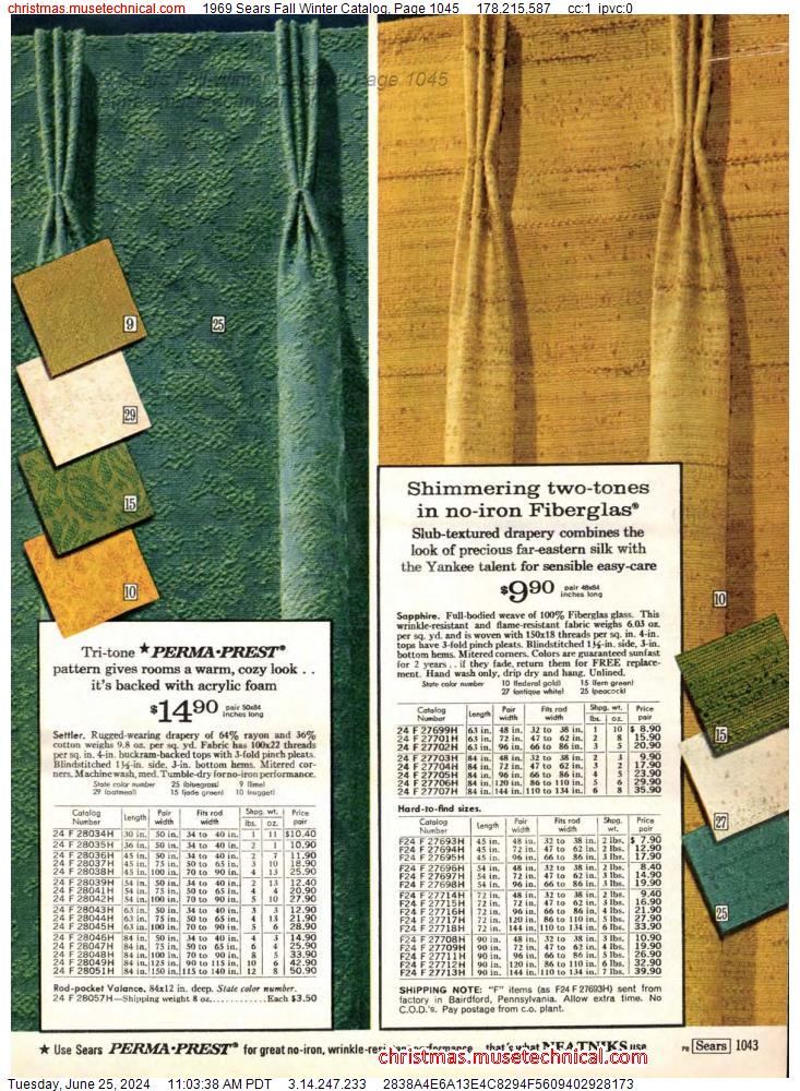 1969 Sears Fall Winter Catalog, Page 1045