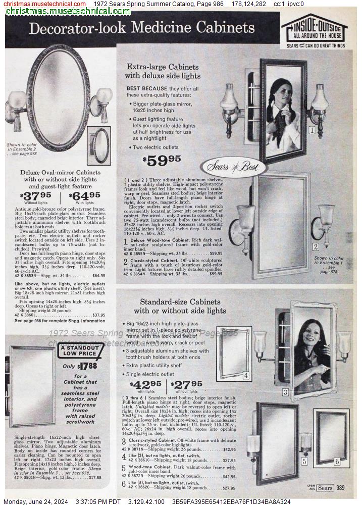 1972 Sears Spring Summer Catalog, Page 986