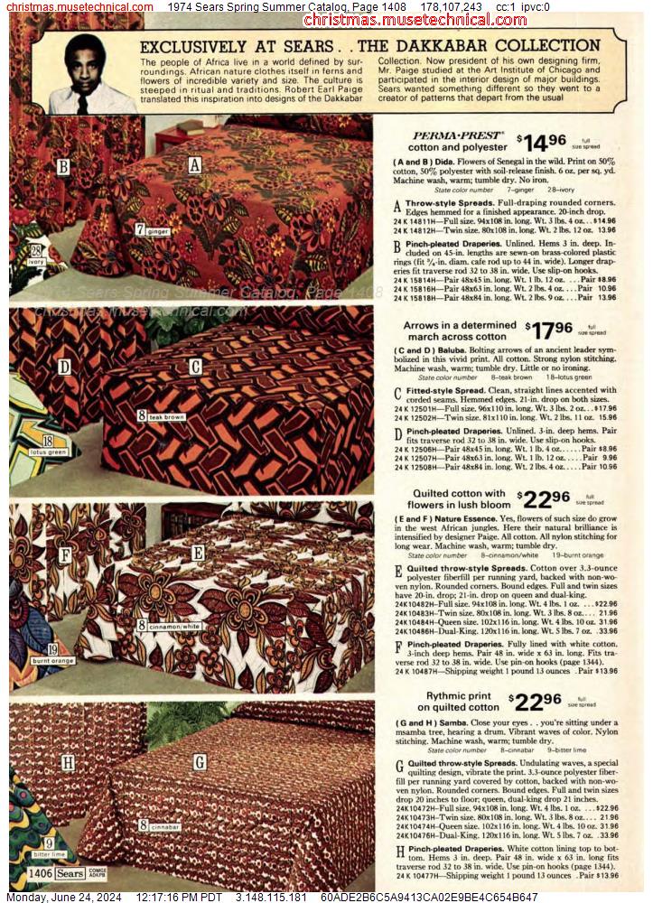 1974 Sears Spring Summer Catalog, Page 1408