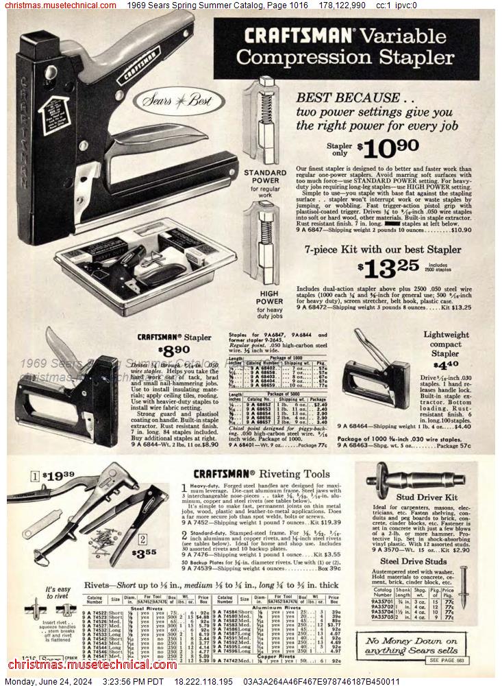 1969 Sears Spring Summer Catalog, Page 1016