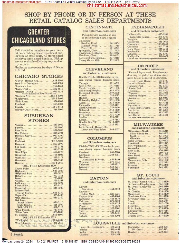 1971 Sears Fall Winter Catalog, Page 752