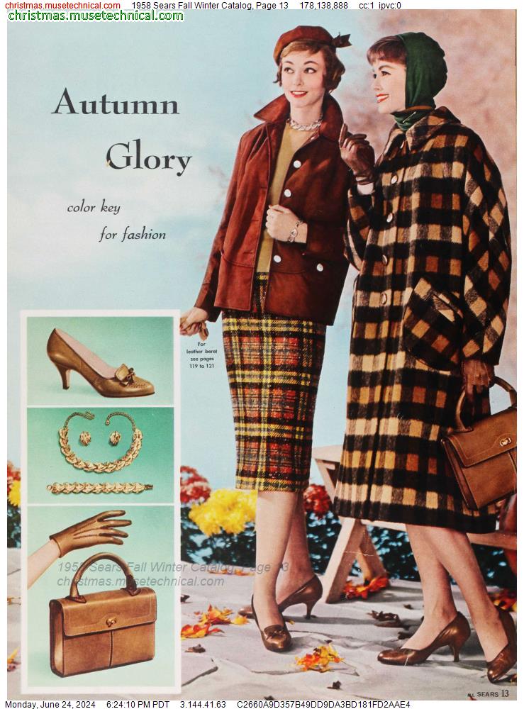1958 Sears Fall Winter Catalog, Page 13