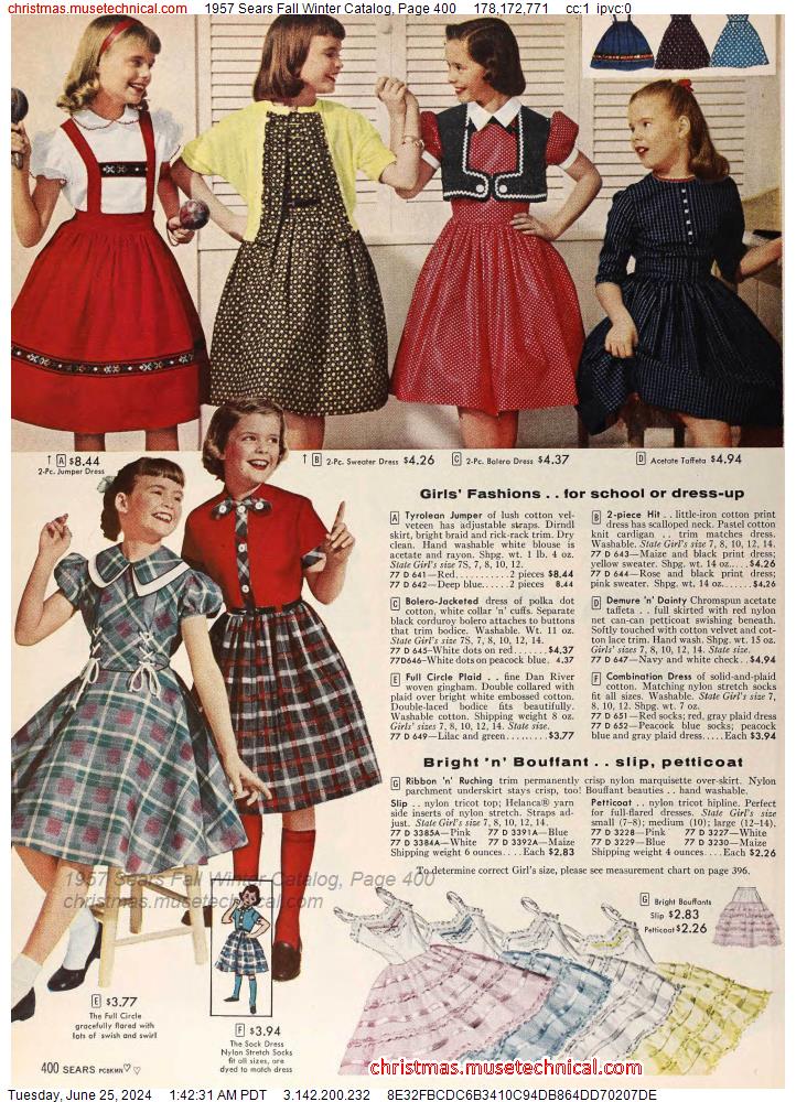 1957 Sears Fall Winter Catalog, Page 400
