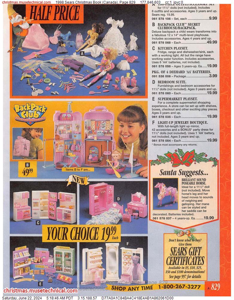 1998 Sears Christmas Book (Canada), Page 829