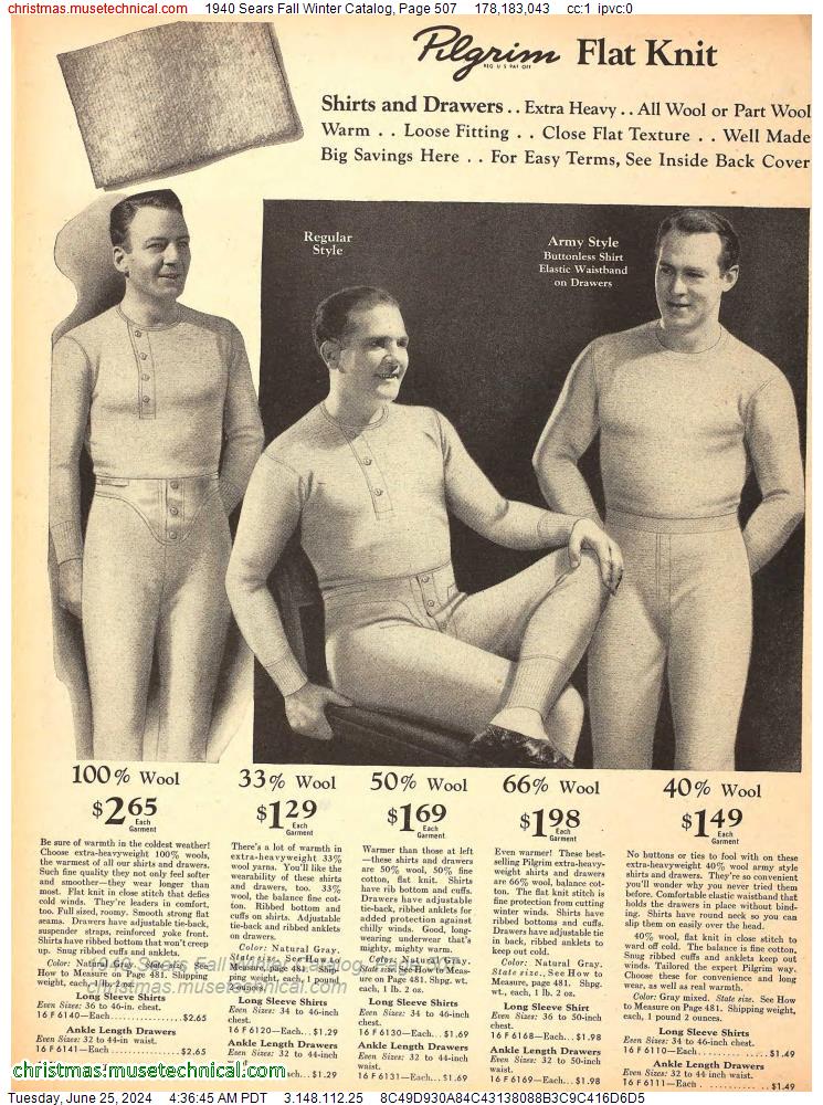 1940 Sears Fall Winter Catalog, Page 507