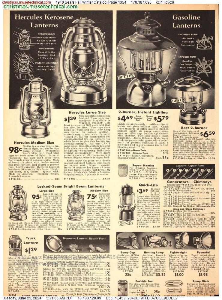 1940 Sears Fall Winter Catalog, Page 1354