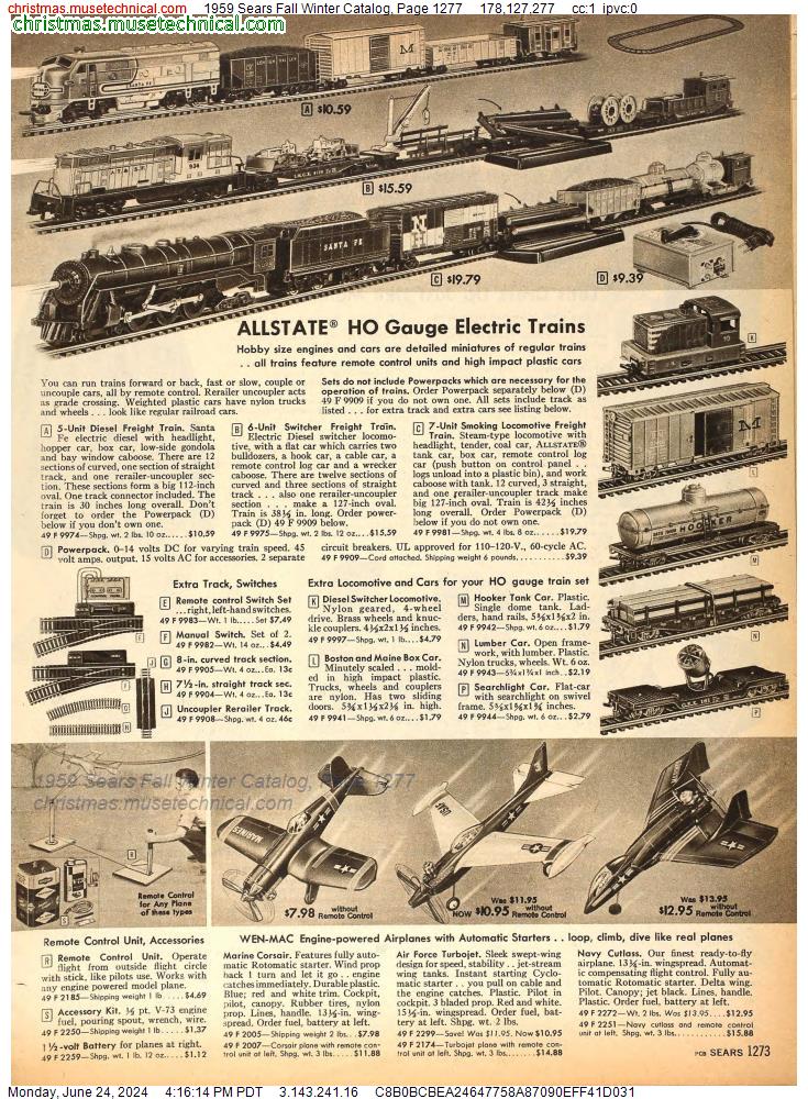 1959 Sears Fall Winter Catalog, Page 1277