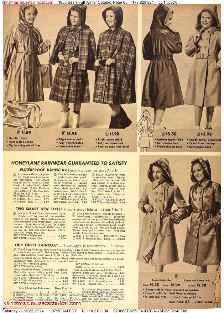 1950 Sears Fall Winter Catalog, Page 65