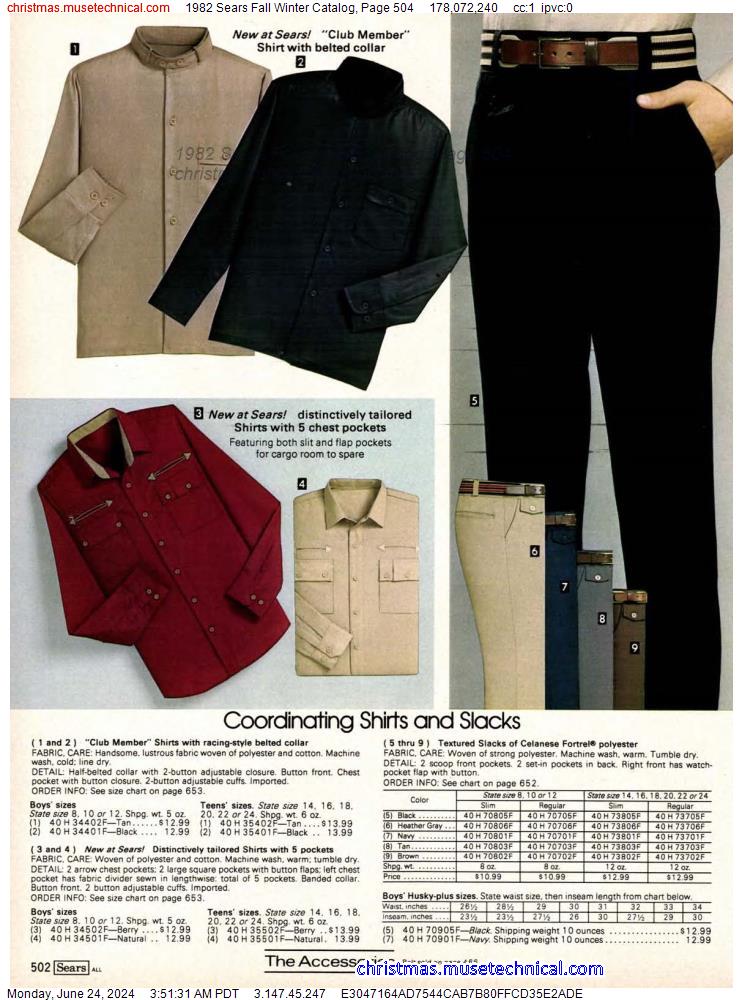 1982 Sears Fall Winter Catalog, Page 504