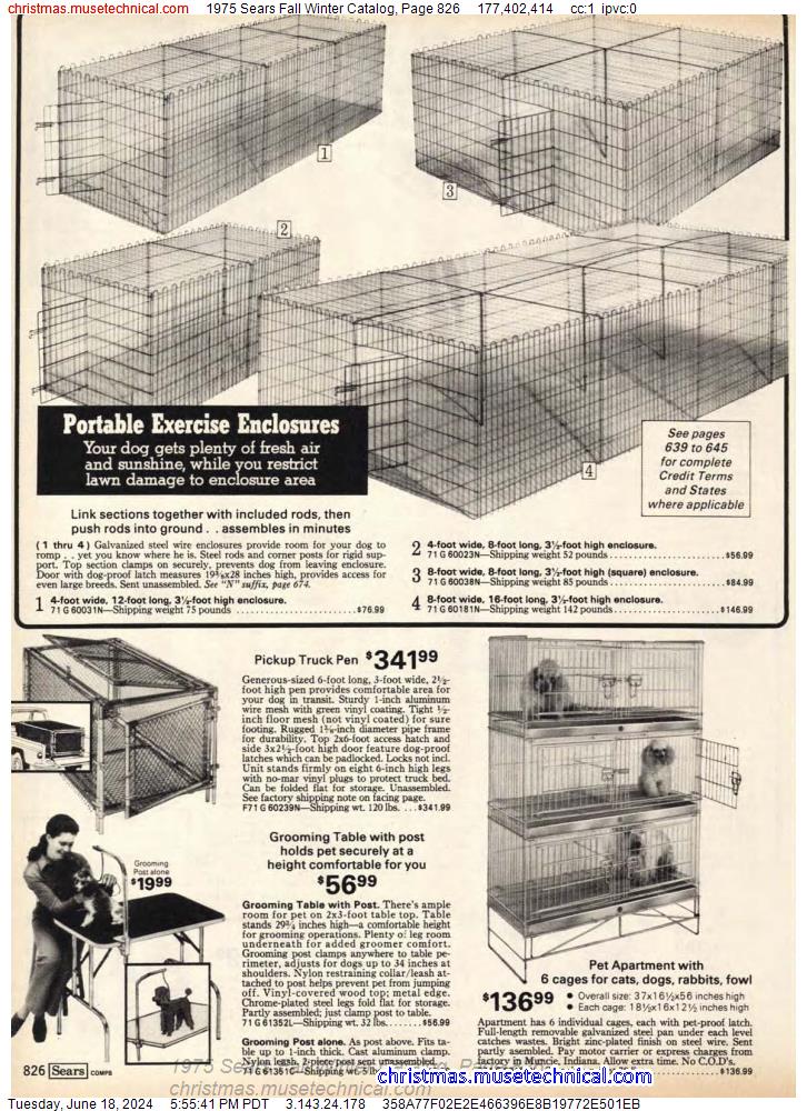 1975 Sears Fall Winter Catalog, Page 826