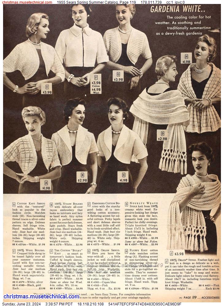 1955 Sears Spring Summer Catalog, Page 119