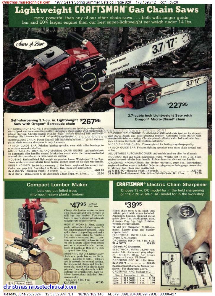 1977 Sears Spring Summer Catalog, Page 820