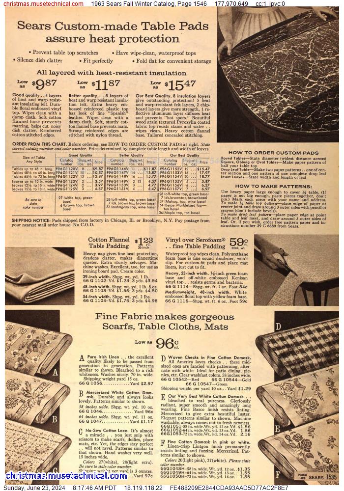 1963 Sears Fall Winter Catalog, Page 1546