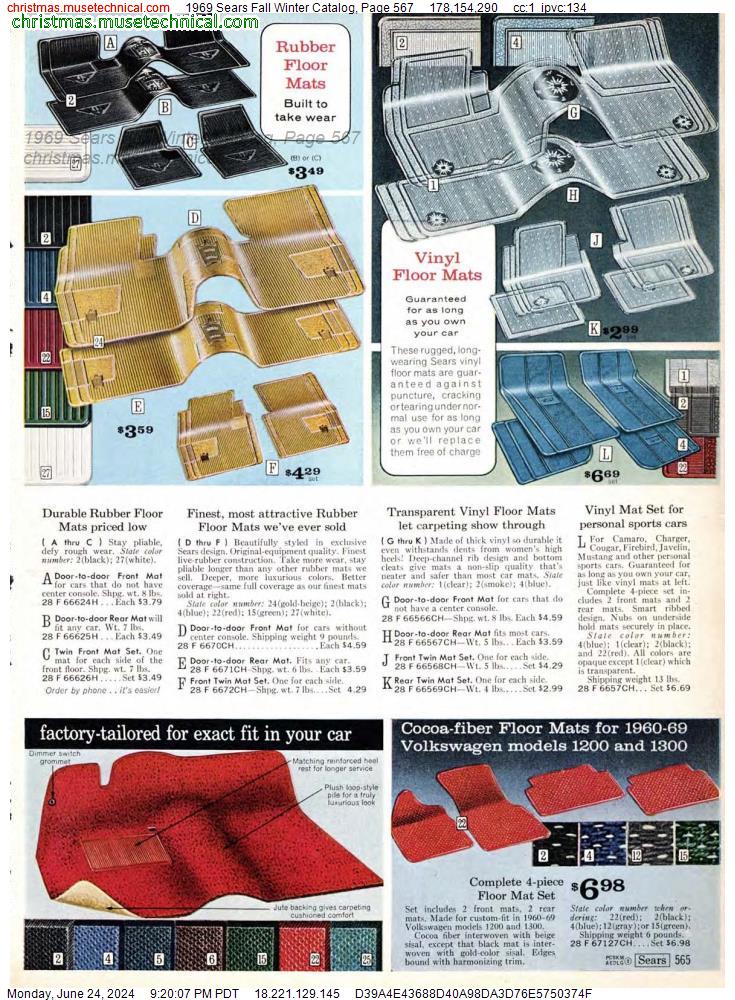 1969 Sears Fall Winter Catalog, Page 567