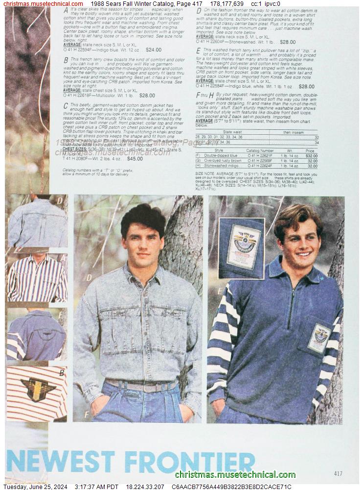 1988 Sears Fall Winter Catalog, Page 417