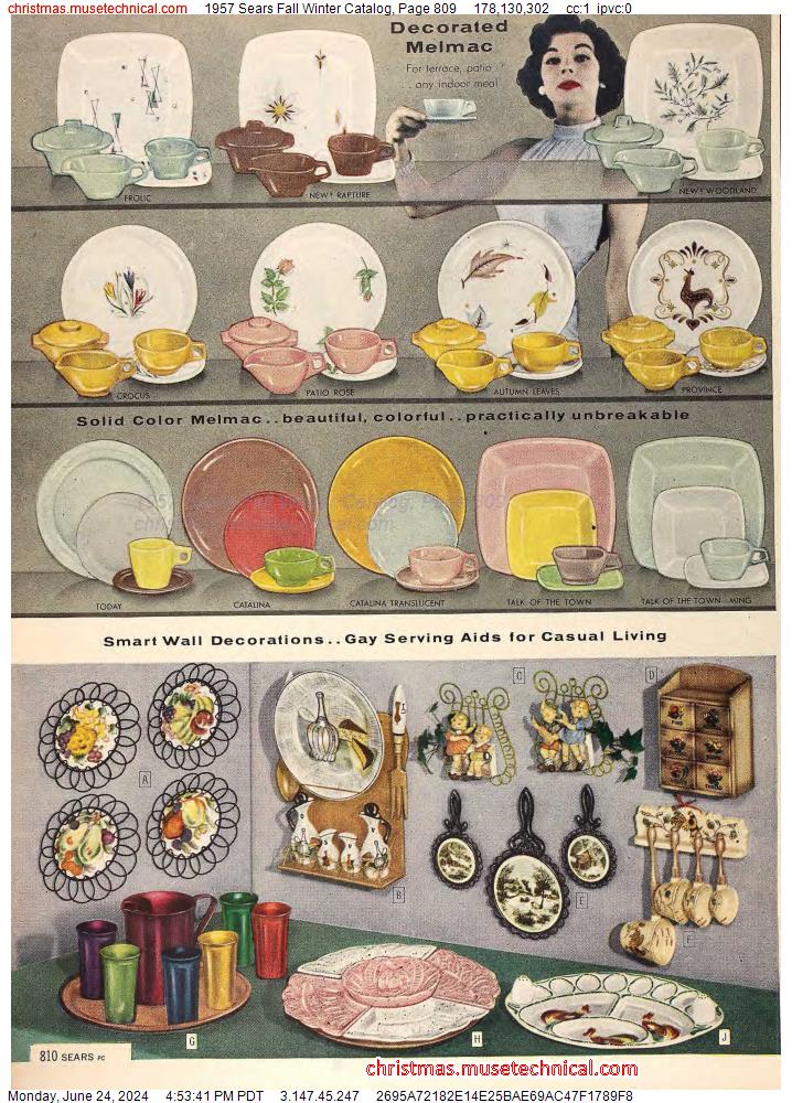 1957 Sears Fall Winter Catalog, Page 809