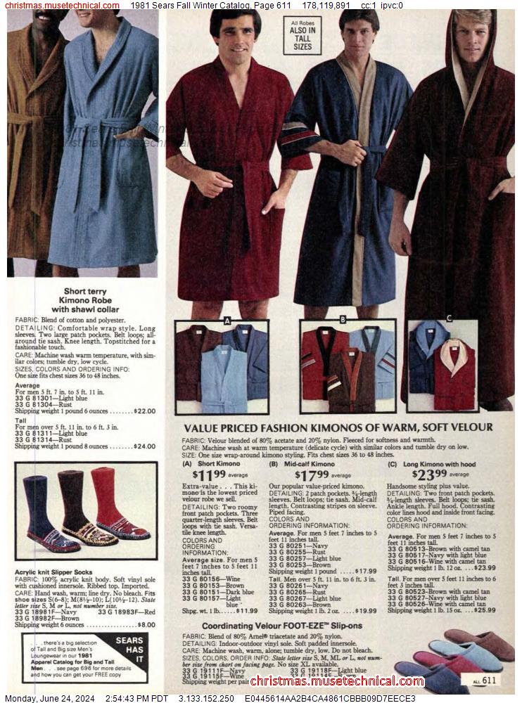 1981 Sears Fall Winter Catalog, Page 611